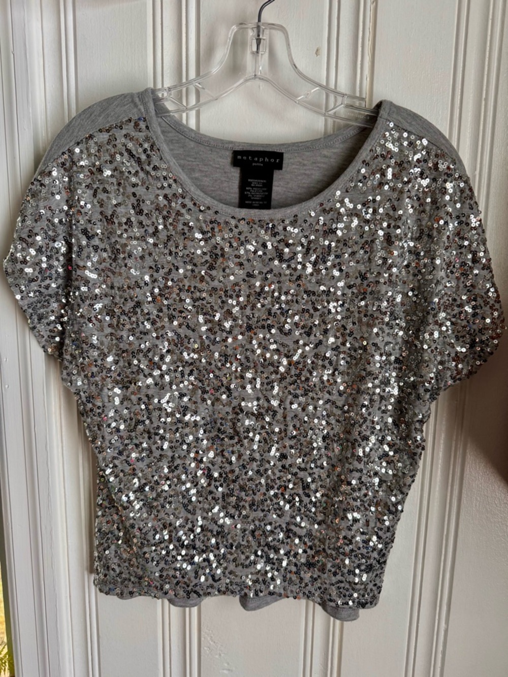 Metaphor Silver Sequin Crop Top